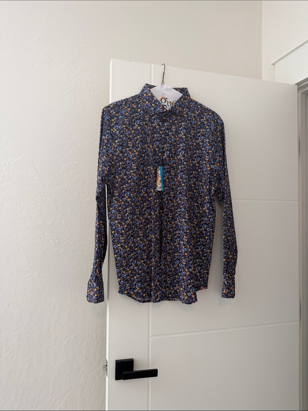 ROBERT GRAHAM SZ L Men's Navy Floral Button-Up Shirt